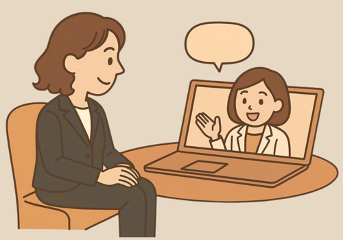 プロフィール審査と必要に応じたオンライン面談のイメージイラスト